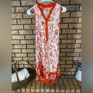 Seven islands‎ orange and white summer dress